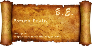 Boruzs Edvin névjegykártya